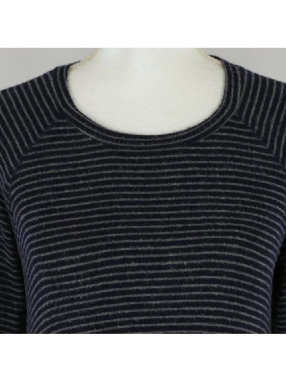 Sundry Women's Size Extra Small Blue White Striped Side Tie Scoop Neck Sweater